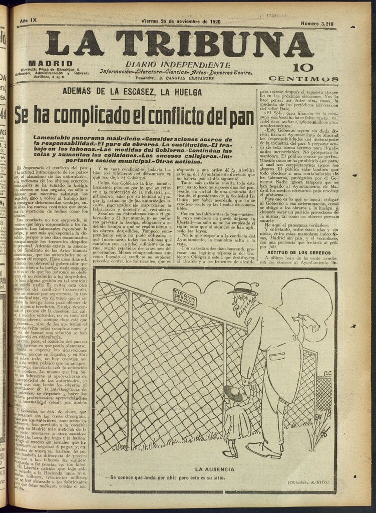 Miniatura de La Tribuna: diario independiente del 26 de noviembre de 1920