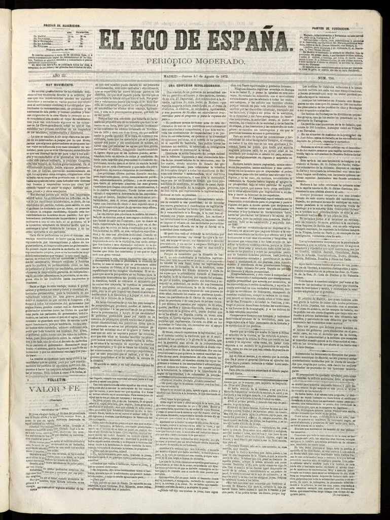 Miniatura de El Eco de España del 1 de agosto de 1872