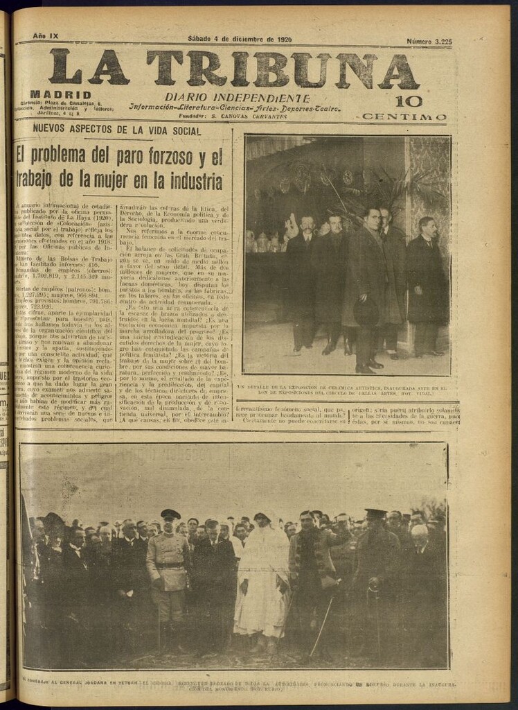 Miniatura de La Tribuna: diario independiente del 4 de diciembre de 1920