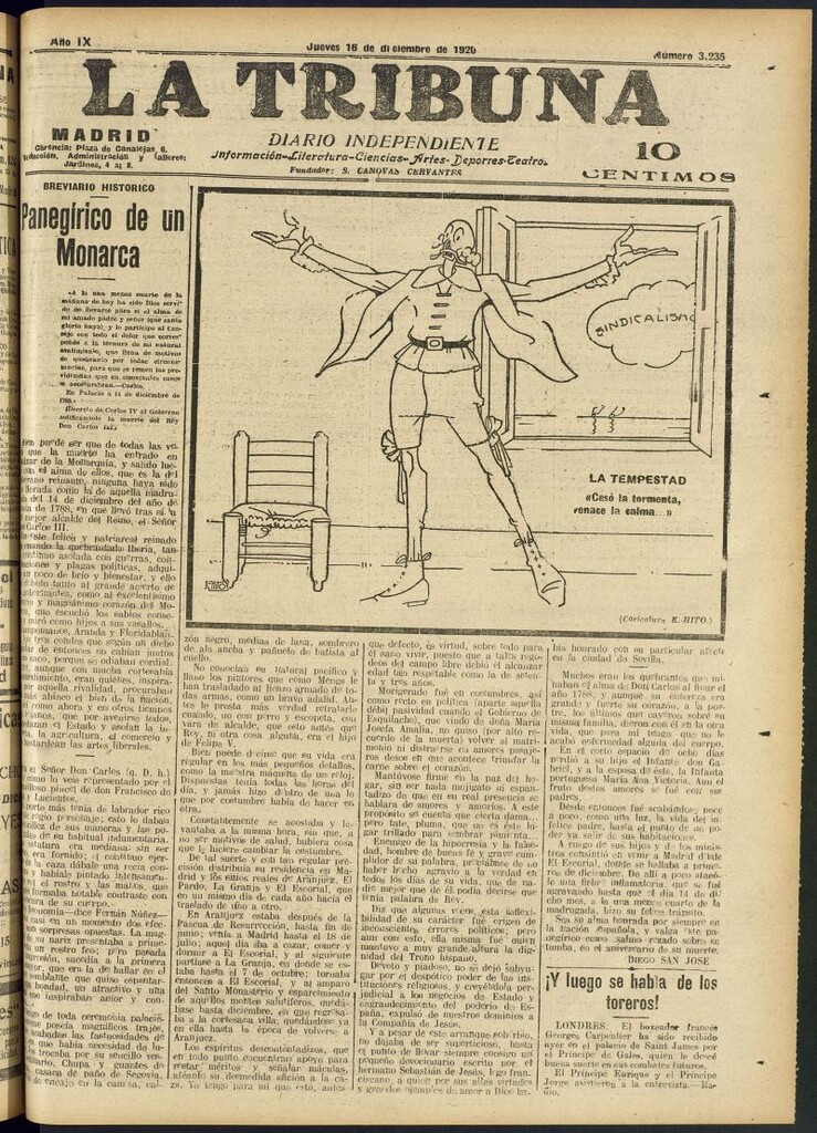 Miniatura de La Tribuna: diario independiente del 16 de diciembre de 1920