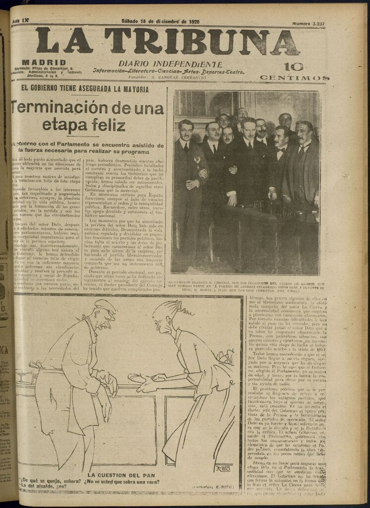 Miniatura de La Tribuna: diario independiente del 18 de diciembre de 1920