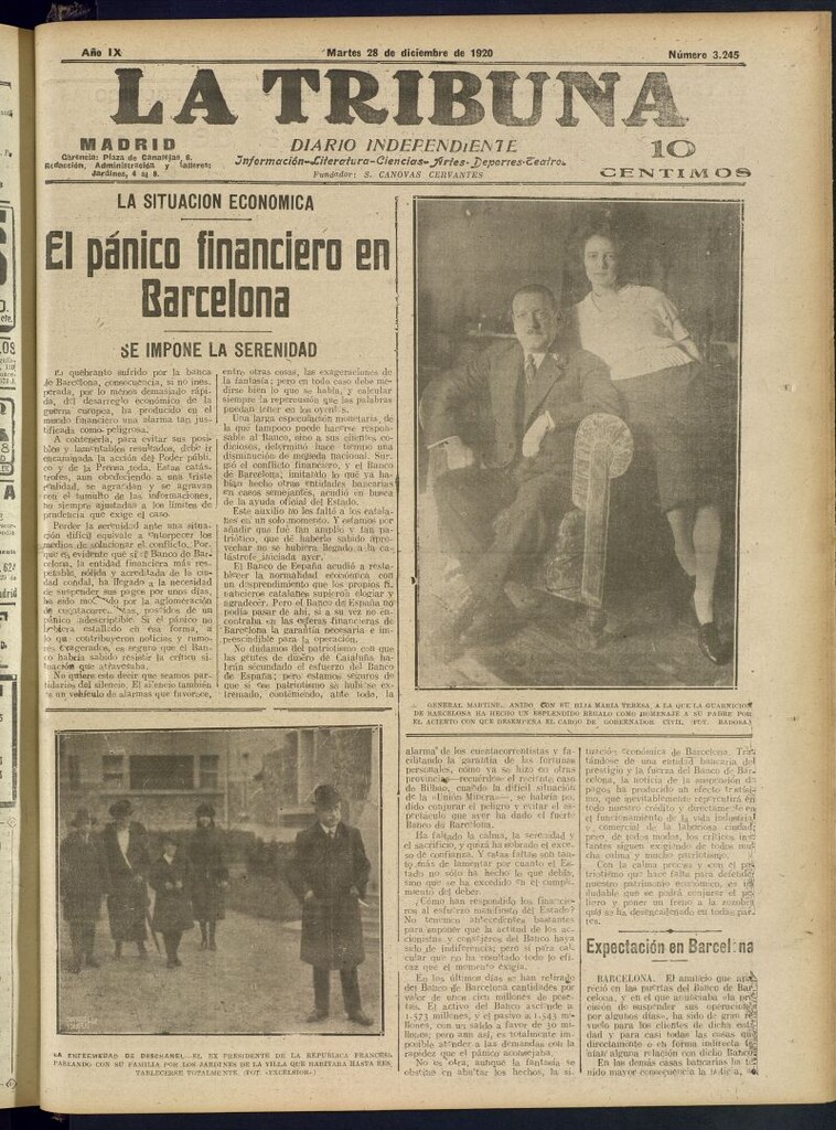 Miniatura de La Tribuna: diario independiente del 28 de diciembre de 1920