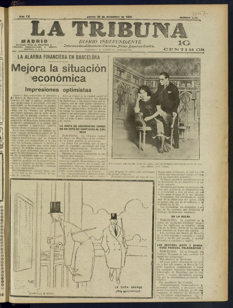 Miniatura de La Tribuna: diario independiente del 30 de diciembre de 1920