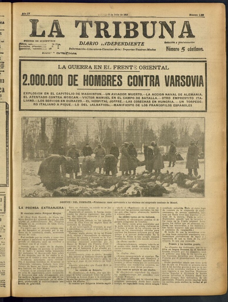 Miniatura de La Tribuna: diario independiente del 5 de julio de 1915