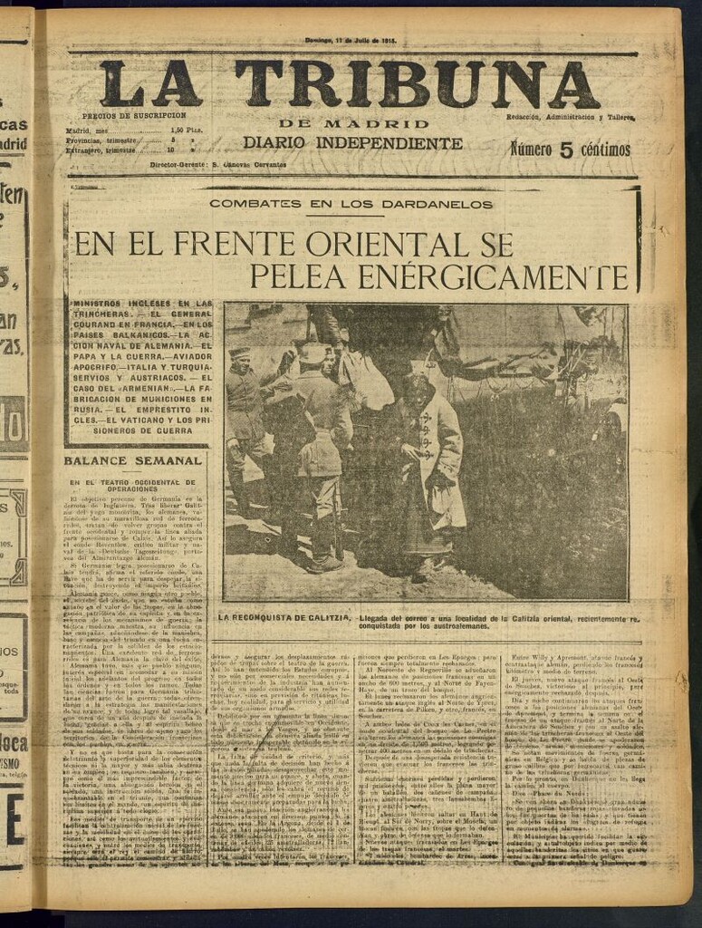 Miniatura de La Tribuna: diario independiente del 11 de julio de 1915