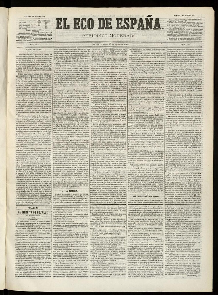 Miniatura de El Eco de España del 17 de agosto de 1872