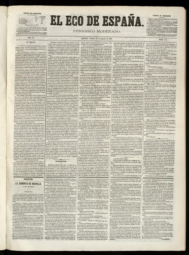 Miniatura de El Eco de España del 24 de agosto de 1872