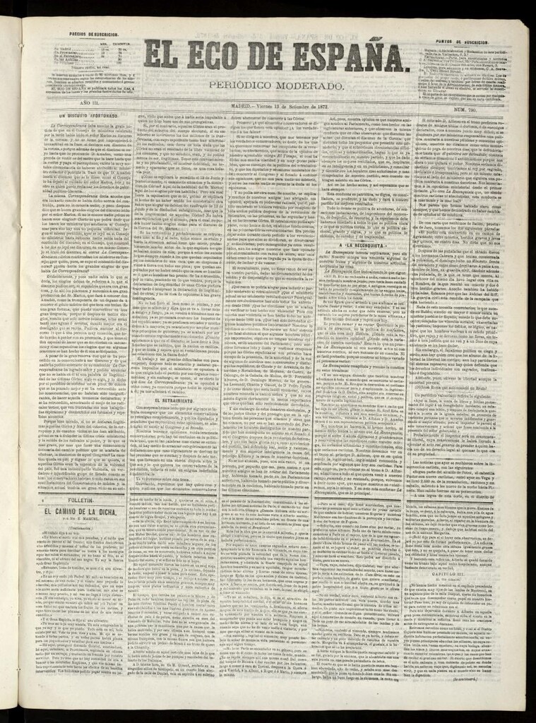 Miniatura de El Eco de España del 13 de septiembre de 1872