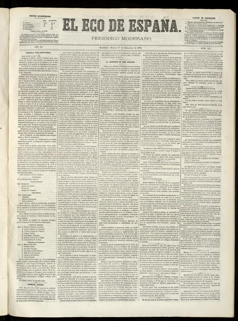 Miniatura de El Eco de España del 17 de septiembre de 1872