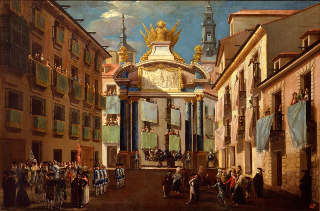 Miniatura de Arco de Triunfo levantado en la Calle de Carretas con Motivo de la Entrada en Madrid de Carlos III