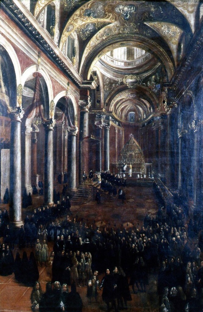 Miniatura de Interior de la iglesia de San Jerónimo de los Teatinos, de Palermo