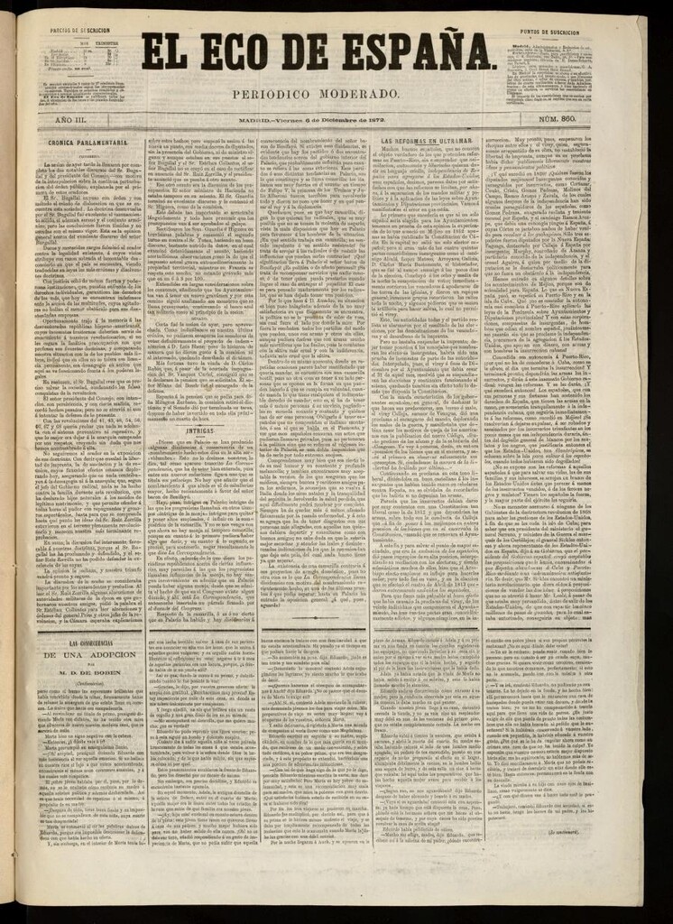 Miniatura de El Eco de España del 6 de diciembre de 1872