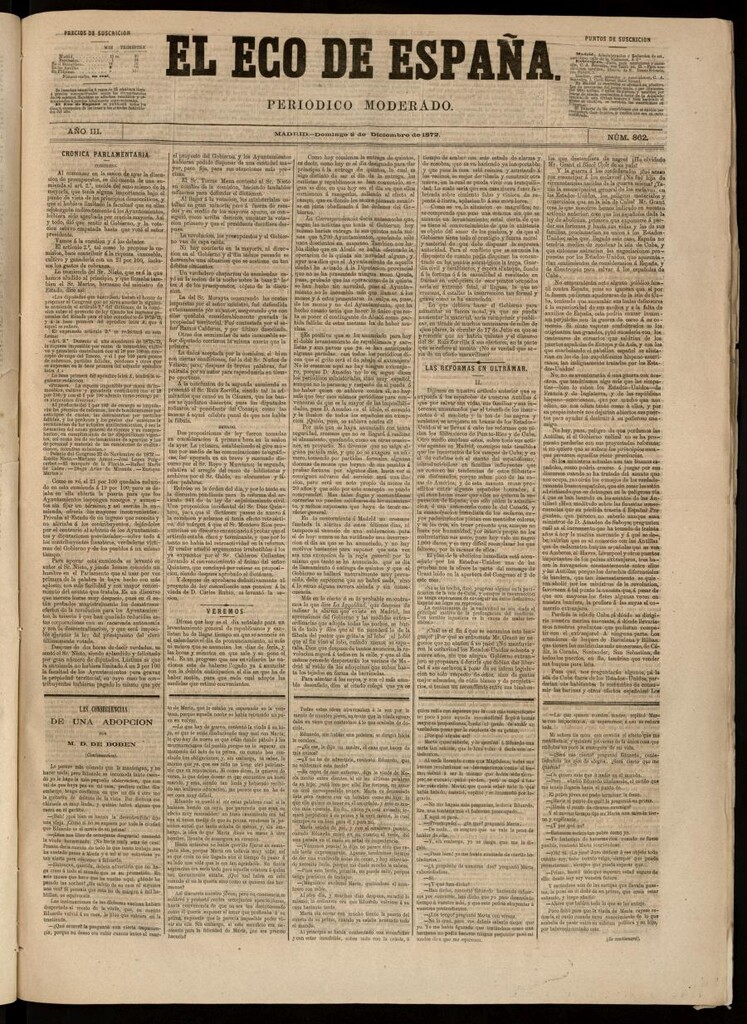 Miniatura de El Eco de España del 8 de diciembre de 1872