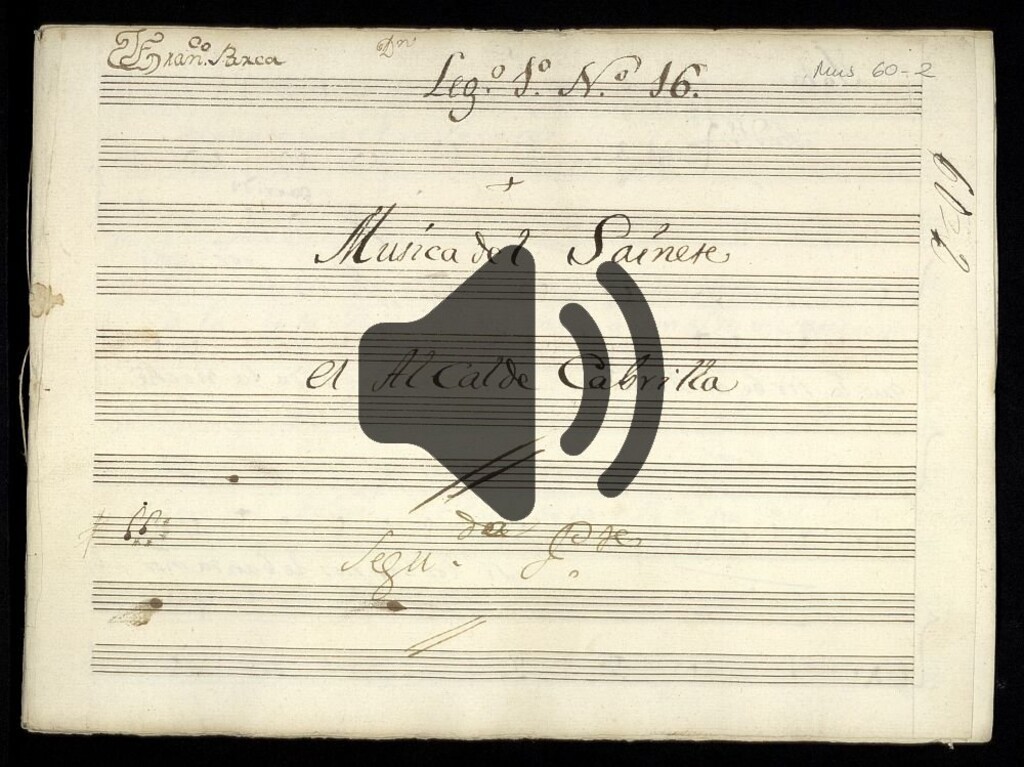 Miniatura de Música del sainete El alcalde cabrilla