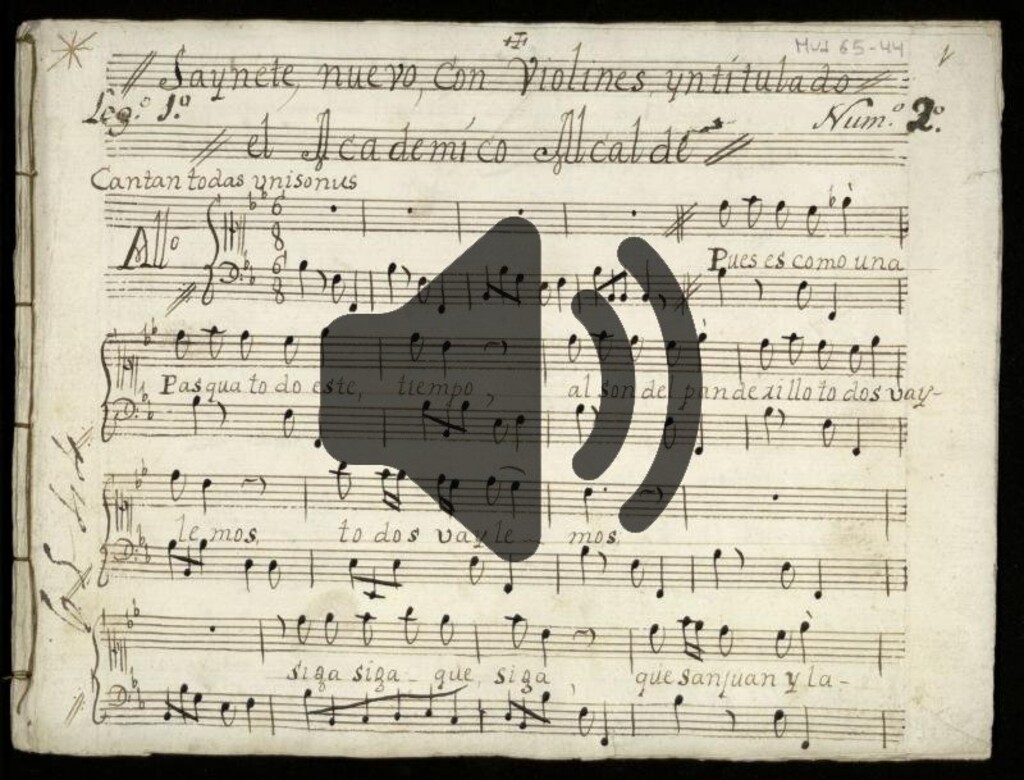 Miniatura de Saynete nuevo con violines yntitulado El académico alcalde