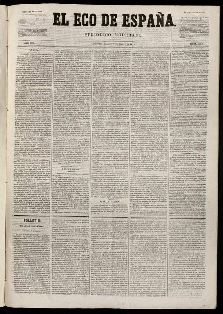 Miniatura de El Eco de España del 4 de enero de 1873