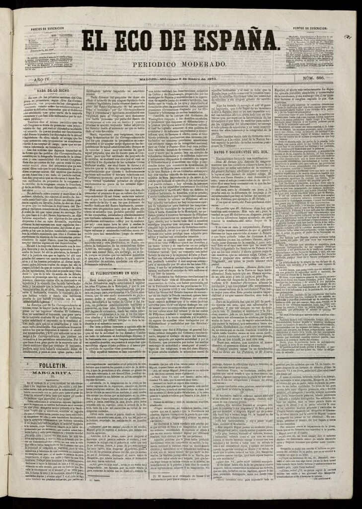 Miniatura de El Eco de España del 8 de enero de 1873