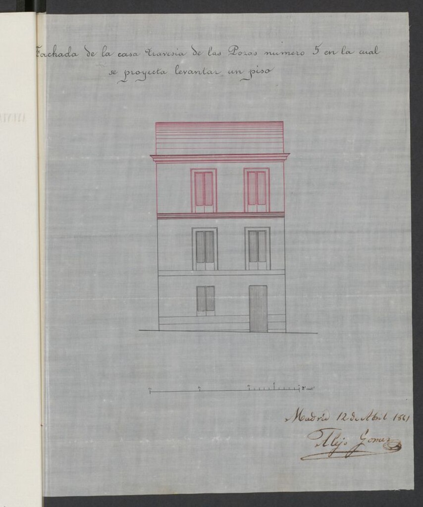 Miniatura de D. Ramón Montero, dueño de la casa sita en la Travesía de las Pozas nº 5, manzana 490, en solicitud de licencia para aumentar un 2º piso.