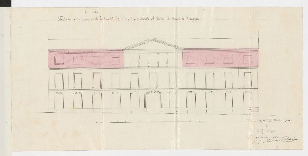 Miniatura de D. Luis Martínez y Menéndez, en nombre del Excmo. Sr. duque de Veragua, en solicitud de licencia para aumentar un piso segundo de la casa de su propiedad, calle de S. Mateo nº 7 y 9.