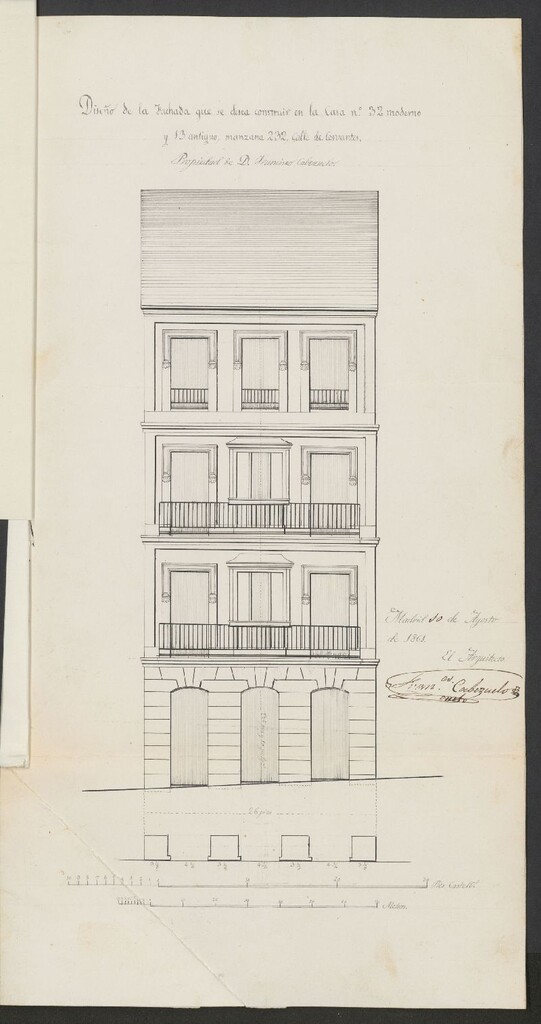 Miniatura de D. Francisco Cabezuelo, dueño de la casa calle de Cervantes nº 32, manzana 232, en solicitud de licencia para reedificar la fachada y aumentar pisos.