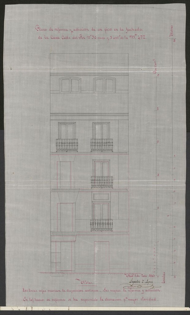 Miniatura de D. José Antonio Echenique, dueño de la casa calle del Pez nº 30 manzana 472, en solicitud de licencia para reformar la fachada y aumentar un piso 3º y sotabanco.