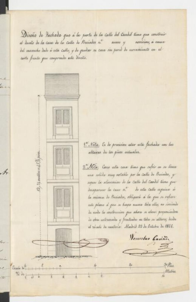 Miniatura de D. Sabas Labajo, para construir de nueva planta la casa de su propiedad, sita en la calle de Preciados nº 20 moderno.
