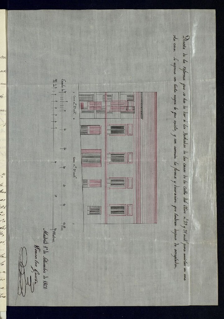 Miniatura de D. José María Toledo, Apoderado del Excmo. Sr. D. Matero Seoane, como dueño este último de las casas calle del Olivo nºs 29 y 31 modernos, manzana 366, solicitando licencia, para reforma la fachada de la casa nº 31, y agregación de la 29, permitiéndole edificar ésta en la misma línea que se halla situada la 31.