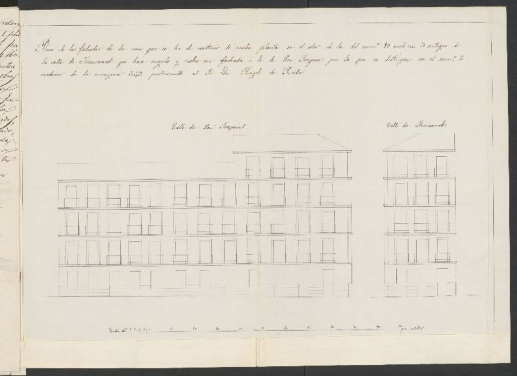 Miniatura de D. Ángel de Pereda, en solicitud de licencia para construir de nueva planta la casa de su propiedad calle de Fuencarral nº 89 y 2 de la calle San Agustín.