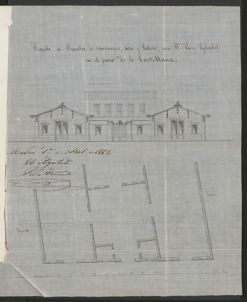 Miniatura de D. Pedro Peyloubet, en solicitud de licencia para construir en la manzana nº 205 del Ensanche.