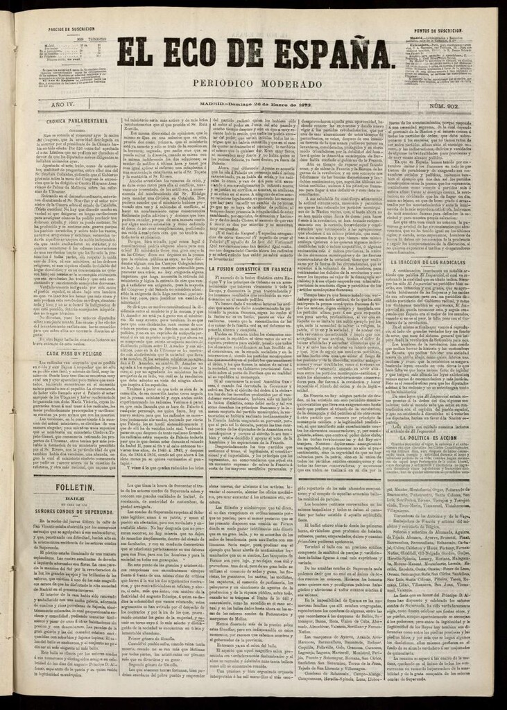 Miniatura de El Eco de España del 26 de enero de 1873