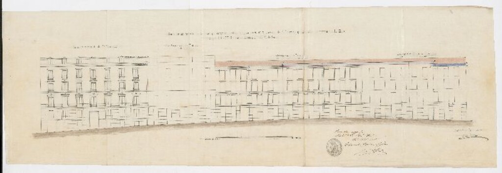 Miniatura de D. Francisco Rodríguez Sierra y D. José Mª de Garay, dueños de la casa nº 7, sita en la Cuesta de Sto. Domingo con accesorias a las calles del Fomento y de la Bola, en solicitud de licencia para construirla de nueva planta.