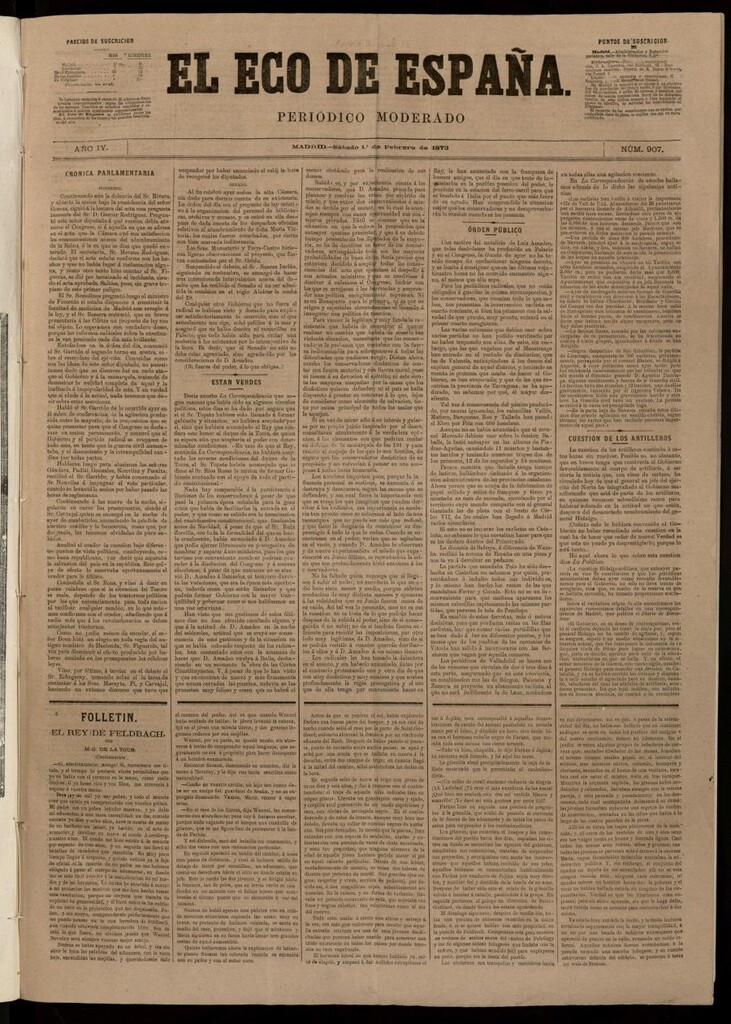 Miniatura de El Eco de España del 1 de febrero de 1873