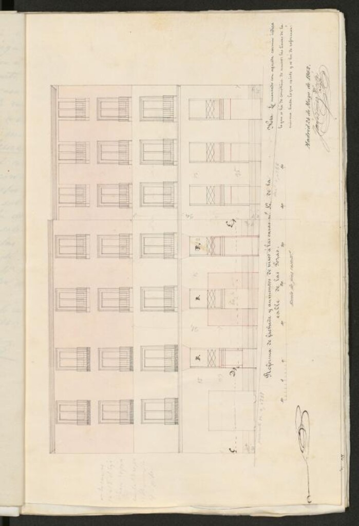 Miniatura de Dª Josefa de Erro, dueña de las casas nº 12 moderno, 13,14 y 15 antiguos, manzana 483, calle de las Pozas, solicitando licencia para reformar la fachada, y aumentar dos pisos, sobre los que tiene dicha su casa.