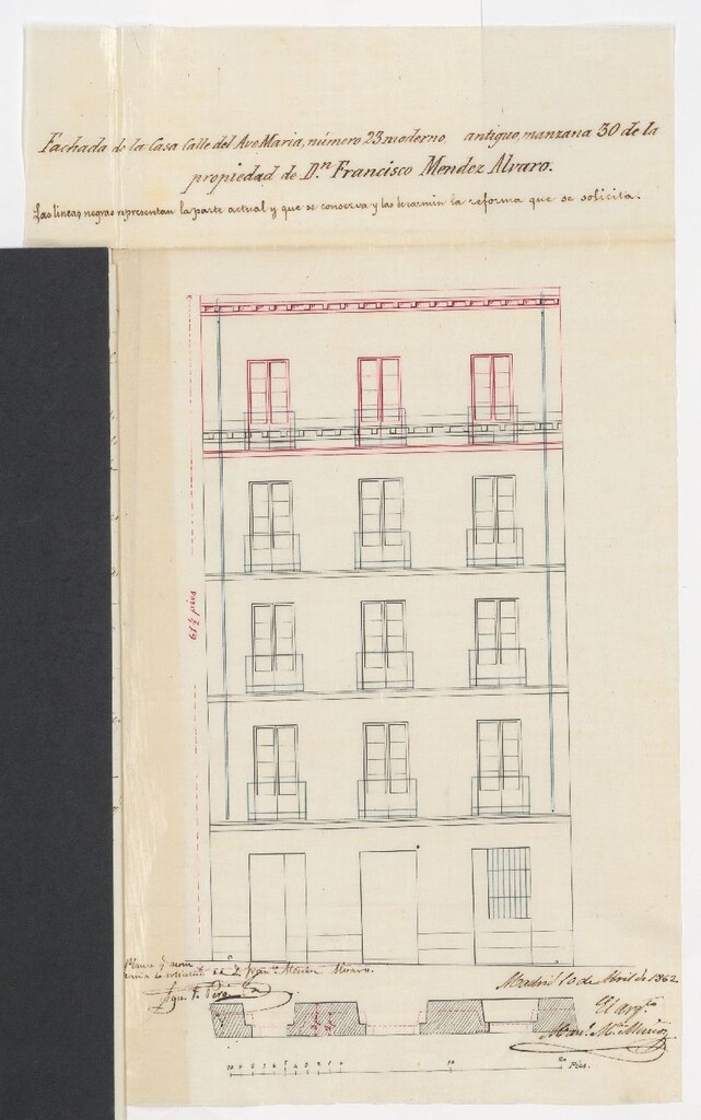 Miniatura de D. Francisco Méndez Alvaro, dueño de la casa calle del Ave María nº 23, manzana 30, en solicitud de licencia para levantar un 4º piso.