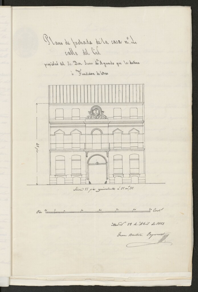 Miniatura de D. Juan Aguado, para construir de nueva planta en un terreno de su propiedad, sito en la calle del Cid correspondiente al nº 4, de la manzana 376
