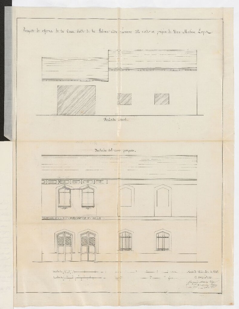 Miniatura de D. Matías López, en solicitud de licencia para levantar un nuevo piso en la casa calle de la Palma Alta, nº 32.