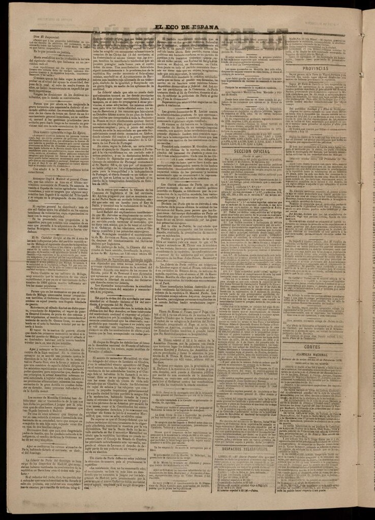 Miniatura de El Eco de España del 19 de febrero de 1873