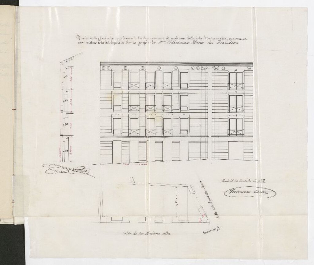 Miniatura de Dª Feliciana Mora de Escudero, dueña de la casa calle de Madera Alta nº 61 nuevo, 2 antiguo, manzana 463, en solicitud de licencia para construir la de nueva planta.