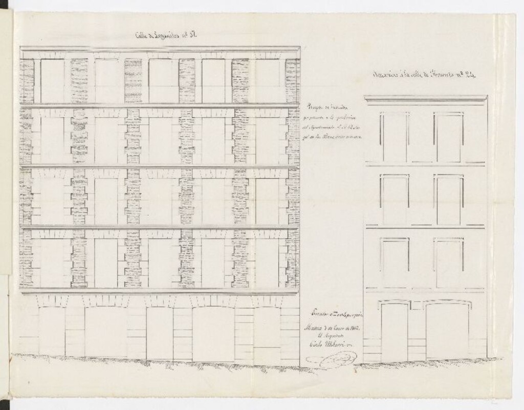 Miniatura de D. Ángel de las Pozas, en solicitud de licencia para construir de nueva planta la casa de su propiedad nº 17 de la calle de Leganitos con accesorias en la del Fomento nº 24.