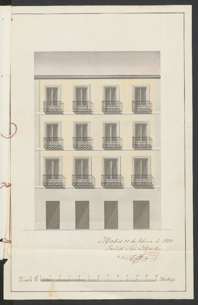 Miniatura de D. Francisco Álvarez, en solicitud de licencia para aumentar un tercer piso a la casa calle de la Corredera Alta de S. Pablo nº 8.