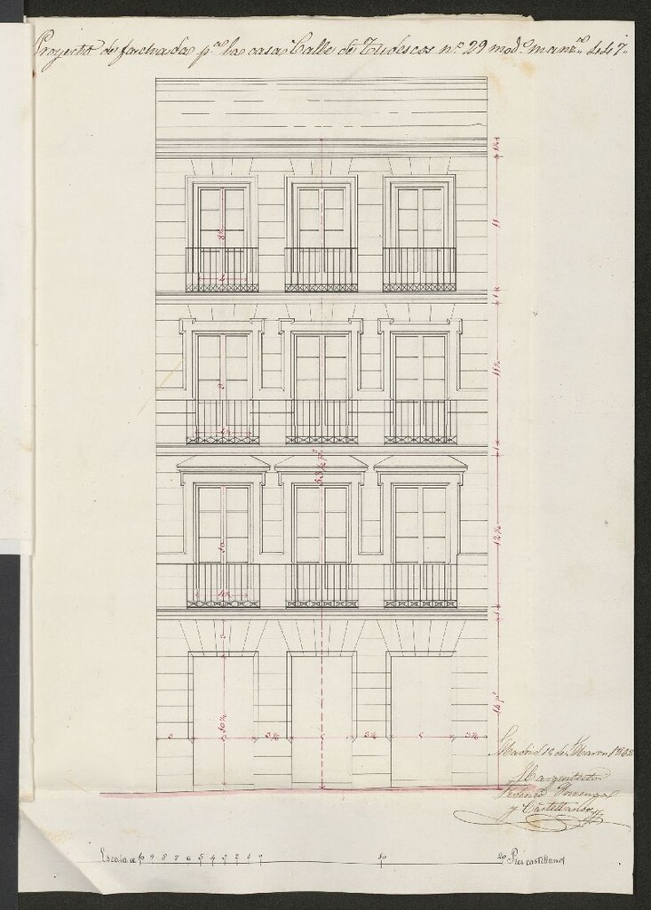 Miniatura de D. Manuel María de Java, en solicitud de licencia para construir de nueva planta la casa de su propiedad calle de Tudescos nº 27.