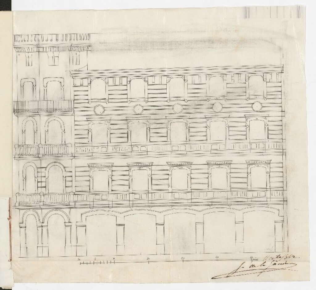 Miniatura de D. Jerónimo de la Gándara, dueño del solar calle de la Libertad nº 16, esquina a la del Arco de Sta. María nº 32, de la manzana 307, pidiendo licencia para construirla de nueva planta.