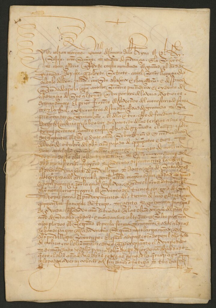 Miniatura de [Ilegible] de los señores oydores q[ue] nos participan no [ilegible]