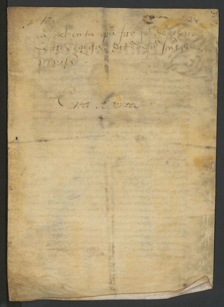 Miniatura de Sepan quantos esta carta de benta bieren como yo francisco de lerena escrivano publico del numero de ... burgos por mi y en nombre de alonso de larena y jua[n] de larena y isabel y maria mis hermanos hijos de juan de larena escrivano publico que fue del numero de ... burgos y de juan diez su muger...otorgo... en el lugar de Rubena sobre andres saez de villafria y maria saez su muger vezinos del dicho lugar de rubena