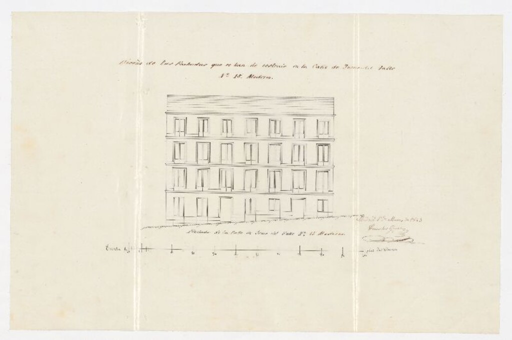 Miniatura de D. Cirilo Bahía, en solicitud de licencia para construir de nueva planta la casa de su propiedad, sita en la calle de Jesús del Vallen nº 15 moderno, manzana 471.