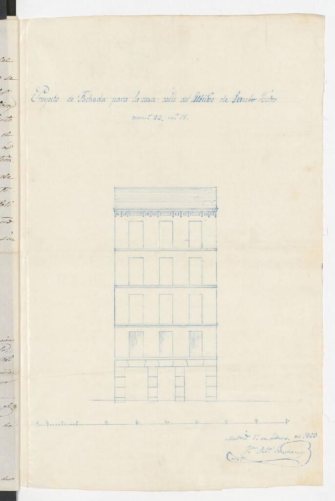 Miniatura de D. Juan Boada Quijano, para construir de nueva planta su casa sita en la calle de los Estudios de S. Isidro nº 22, manzana 15.