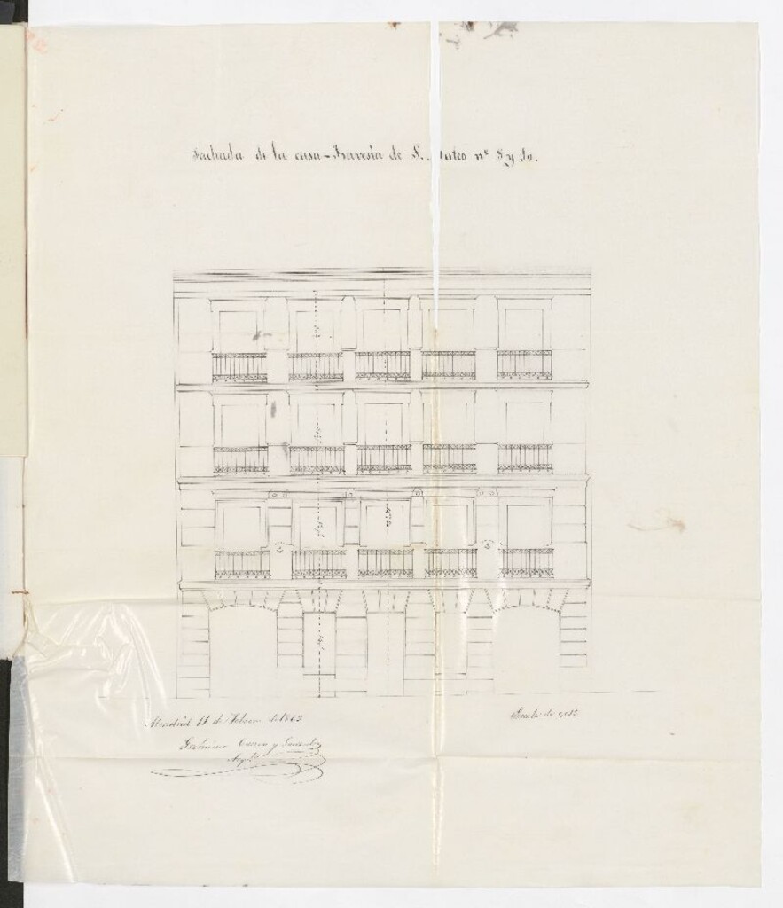 Miniatura de D. José Cuervo, en solicitud de licencia para construir de nueva planta su casa Travesía de S. Mateo nº 8 y 10, manzana 332.