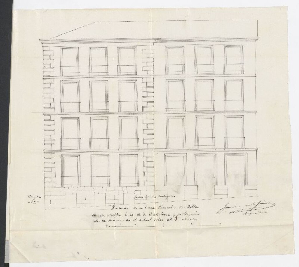 Miniatura de D. Ramón Mesonero Romanos, para reedificar la casa de su propiedad , sita en la calle de S. Bartolomé nº 3, manzana 305.