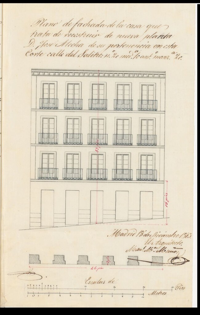Miniatura de D. José Atecha, en solicitud de licencia para construir de nueva planta la casa de su propiedad sita en la calle del Salitre nº 20, manzana 20.