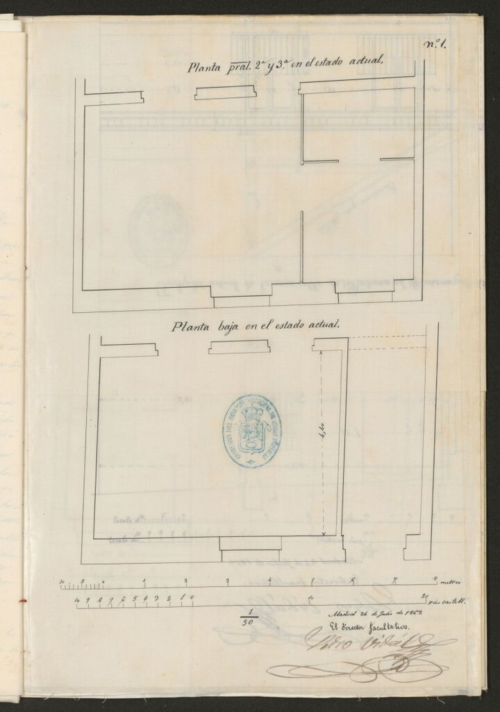 Miniatura de D. Manuel Martínez, dueño de la casa calle de Pizarro nº 4 moderno, 18 antiguo de la manzana 461, para reformar los huecos de la fachada para levantar un piso 3º.